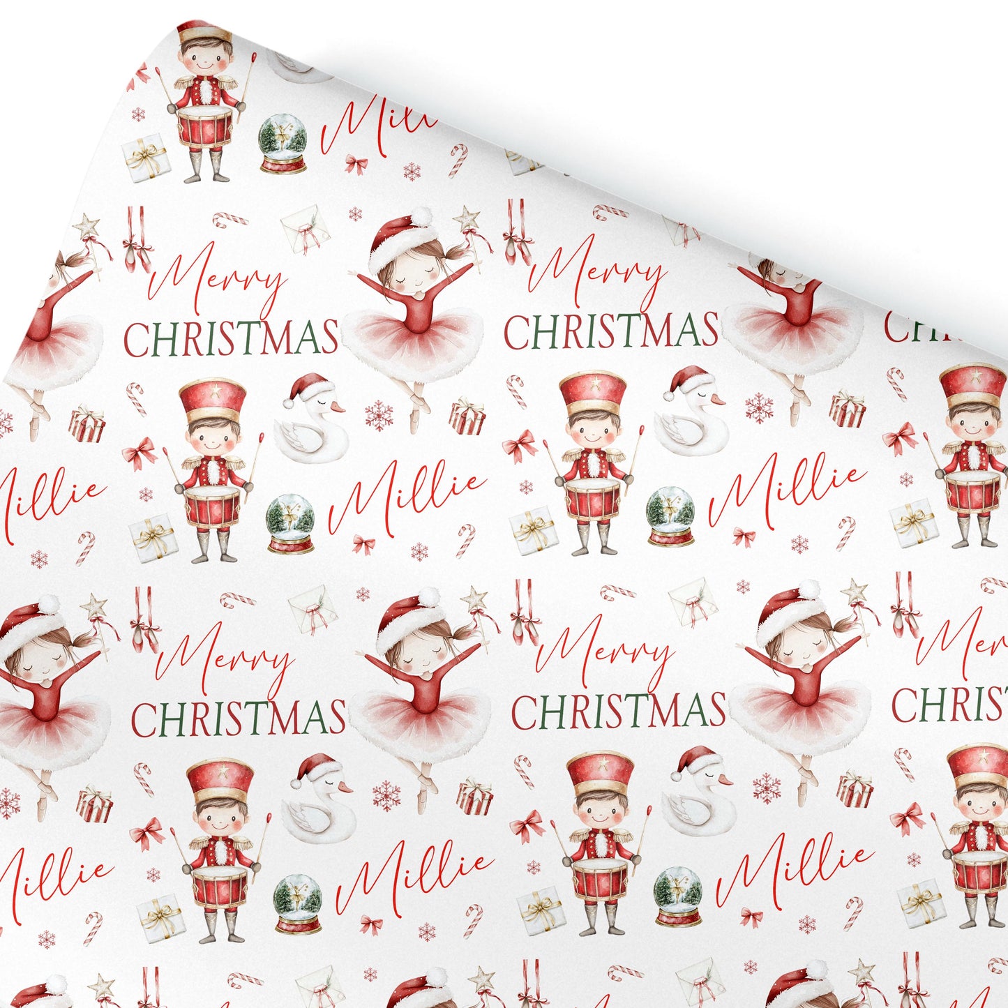 Nutcracker wrapping paper , Ballerina , Personalised Boys and Girls Paper, Gift Wrap for Him Her,