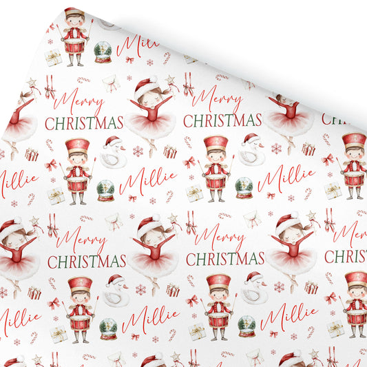 Nutcracker wrapping paper , Ballerina , Personalised Boys and Girls Paper, Gift Wrap for Him Her,