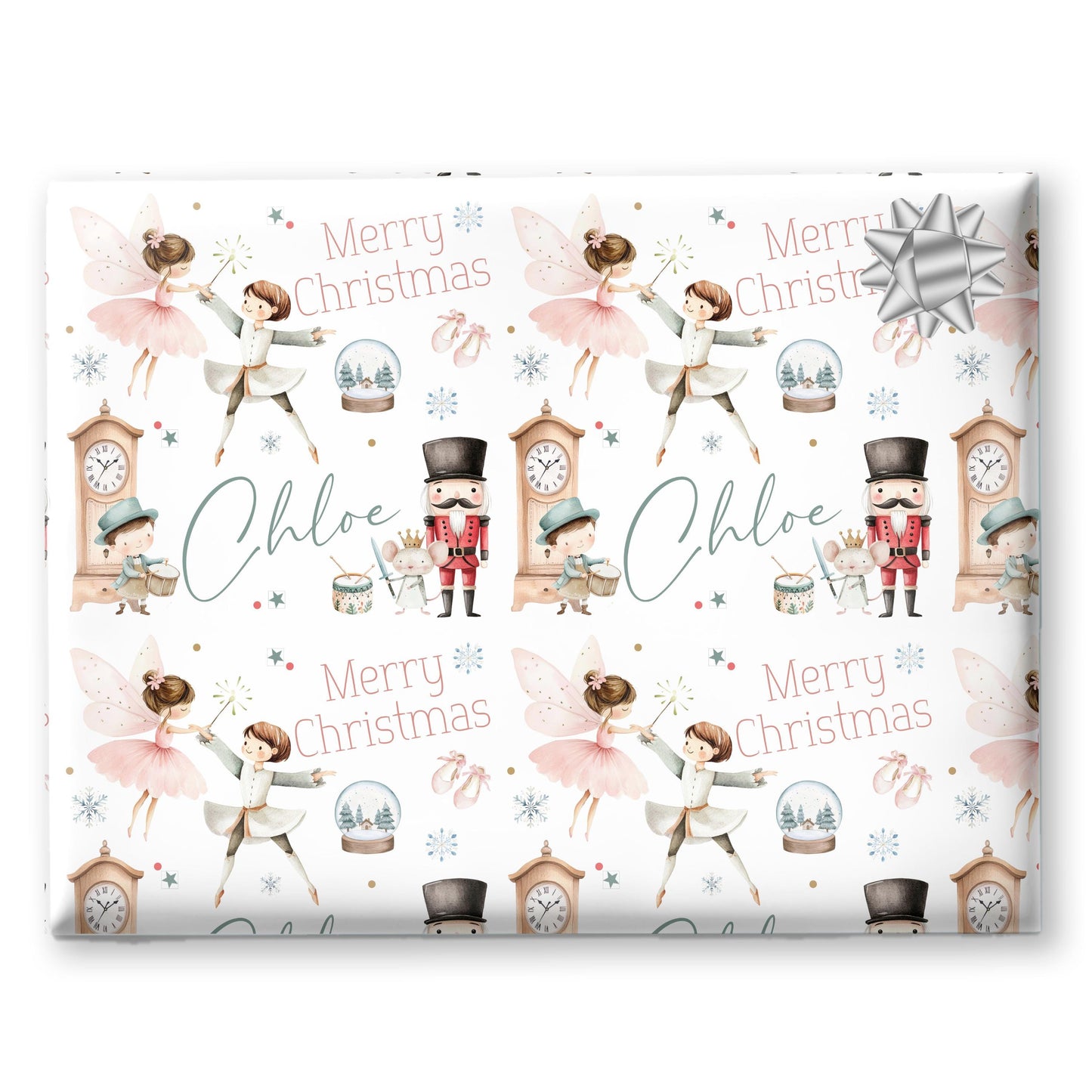 Personalised Fairy Christmas Nutcracker Wrapping Paper| Personalised Christmas Wrapping Paper | Personalised Gift Wrap | Cute Fairy & Prince