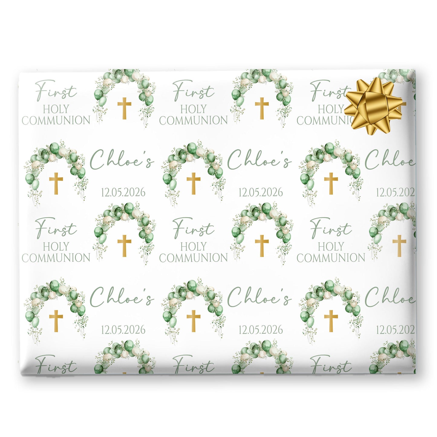 First Holy Communion Wrapping Paper, Confirmation gift wrap, Religious gift ideas