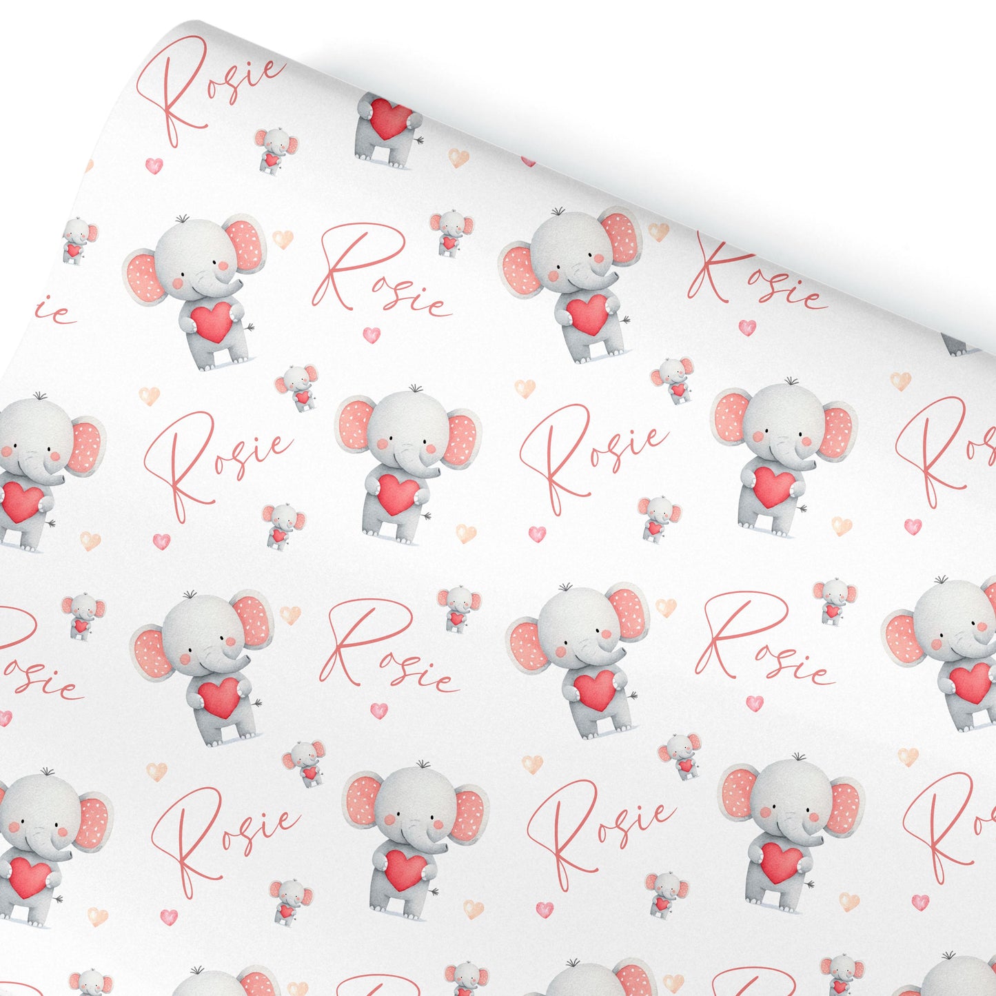 Personalised Valentines Wrapping Paper, Elephant gift wrapping, Valentines Gifts, Birthday wrapping paper, Valentines gifts for kids
