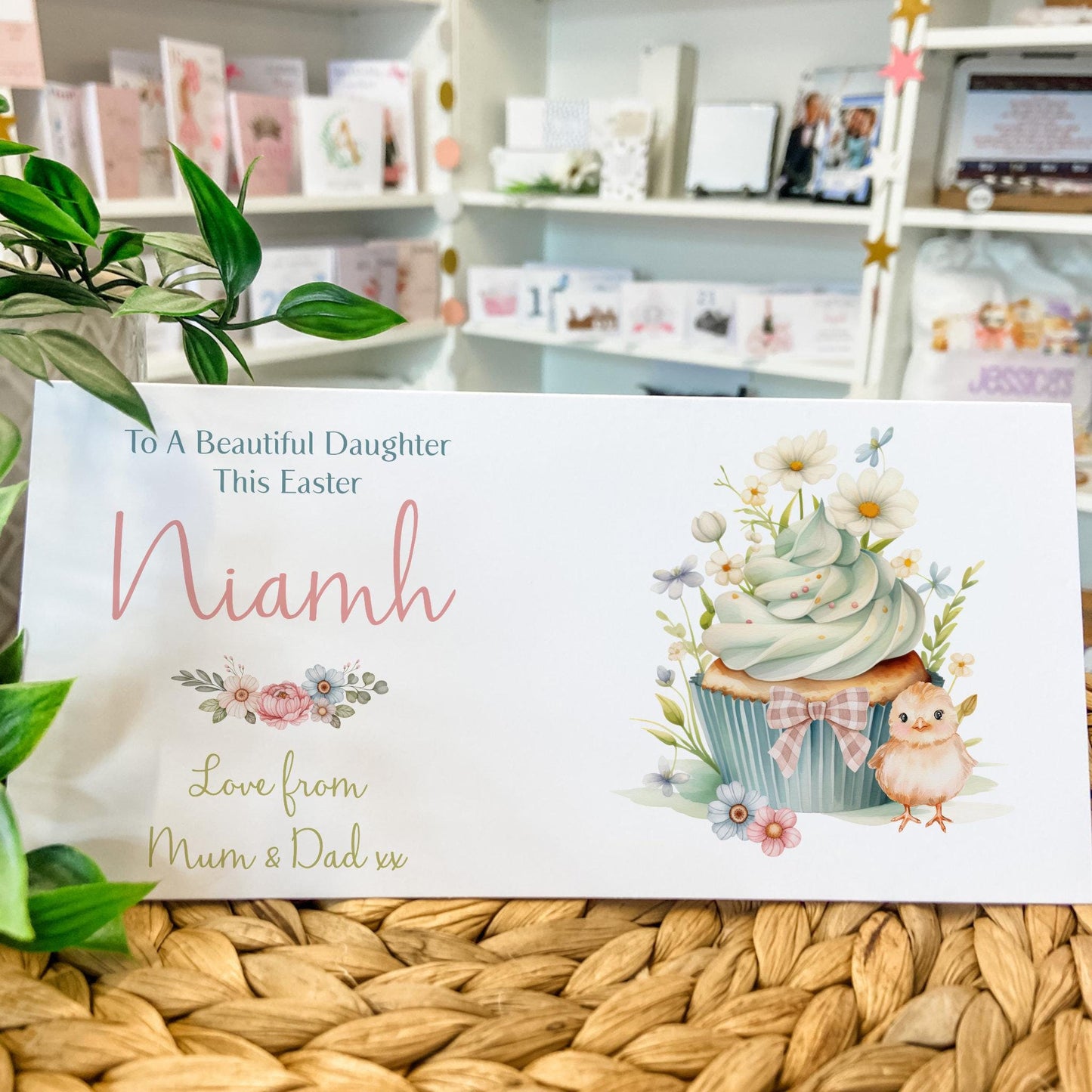 Personalised Easter Card Money Gift Wallet Easter Chicken Easter Cupcakes Daughter Grandson Niece Nephew Family Easter
