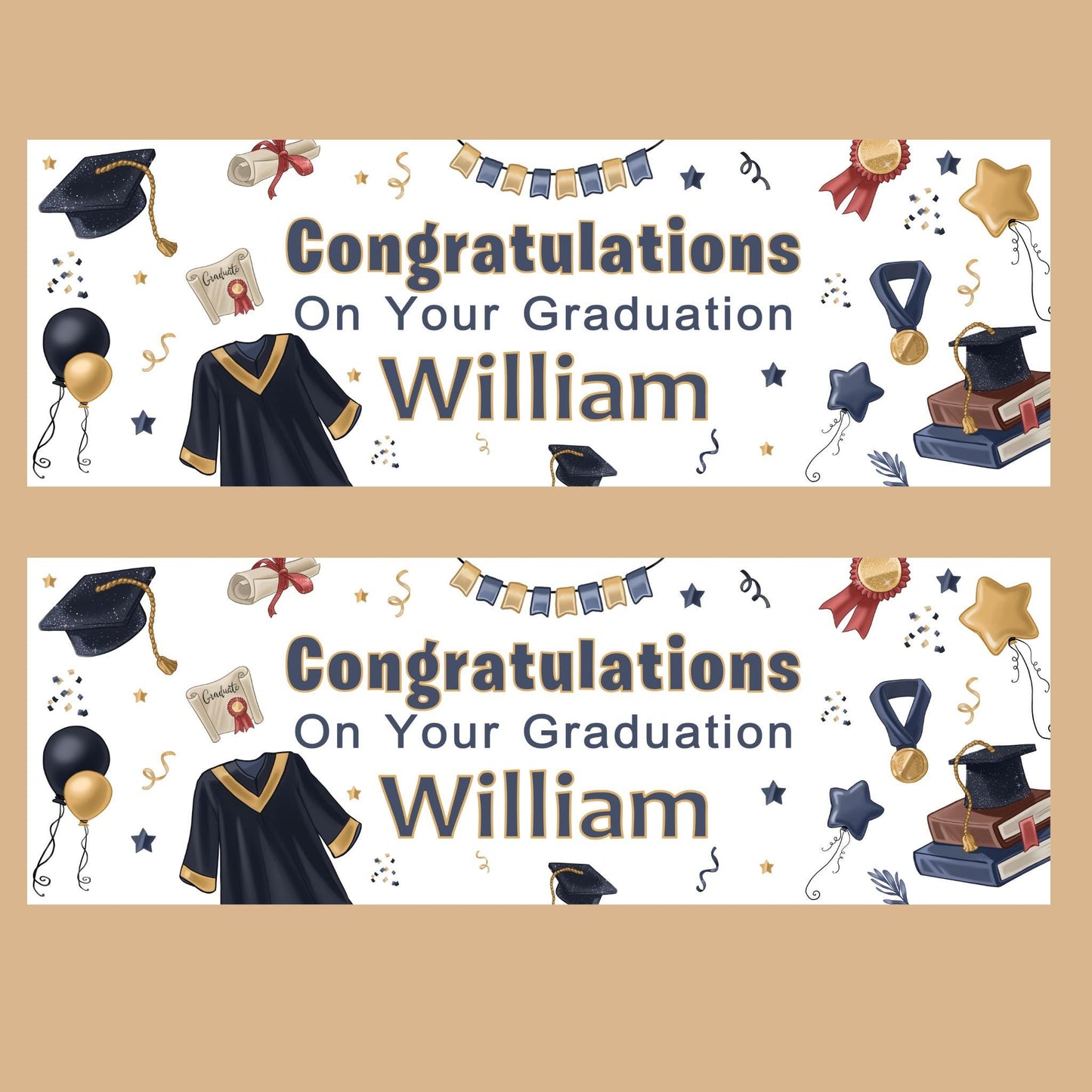 Personalised Graduation Banner Congratulations, Party Banner, Custom Banner, Party Decor, Well done Banner