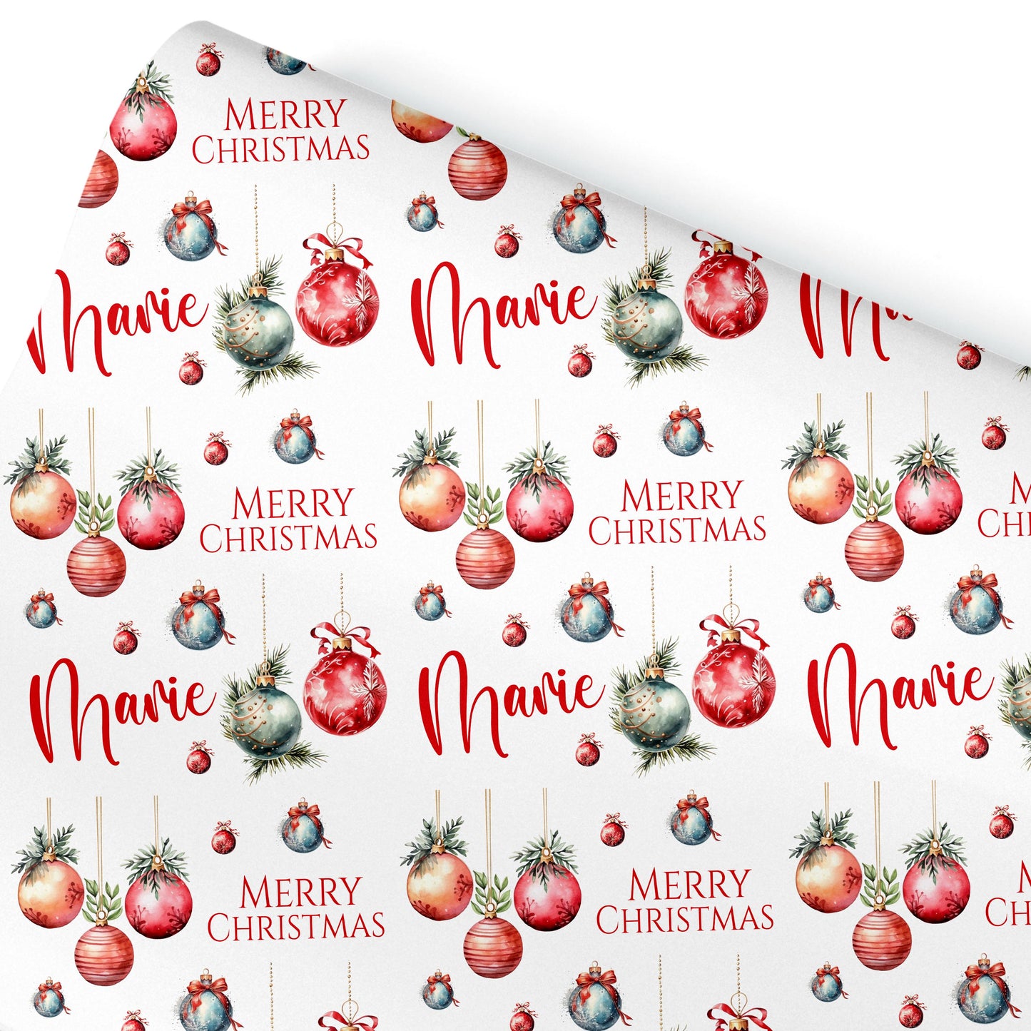 Personalised Gift Wrap | Personalised Christmas Wrapping Paper | Personalised Gift Wrap | Fun Gift Wrap | Baubles