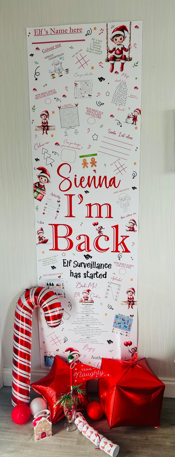 Christmas Elf Arrival Activity Banner  Elf Fun Colouring banner, Elf Banner Kids