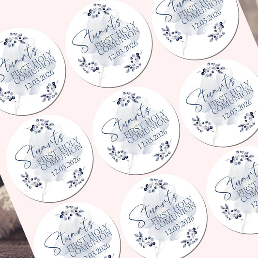 Personalized First Holy Communion Stickers, Party Favor Labels, Confirmation, Christening stickers