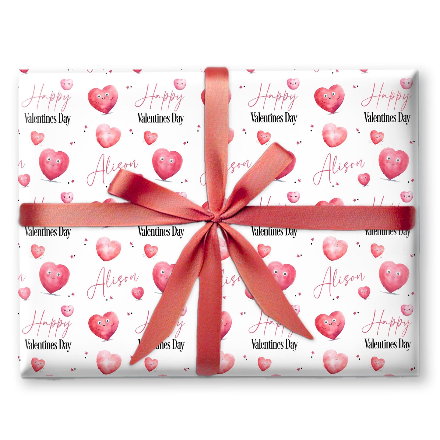 Personalised Valentines Wrapping Paper, Heart design, Valentines Gifts, Anniversary gift wrap, gifts for her, heart gift bag