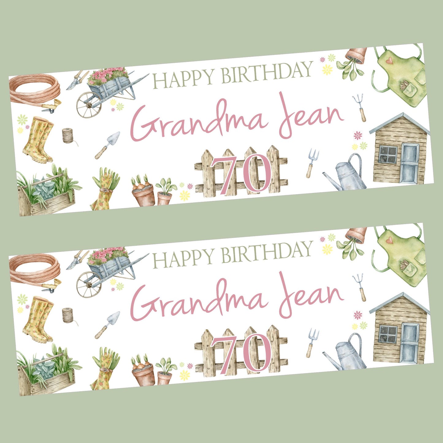 Personalised Gardening Birthday Banner | Gardening Banner  | Party Decor | Garden Lover Birthday Decorations