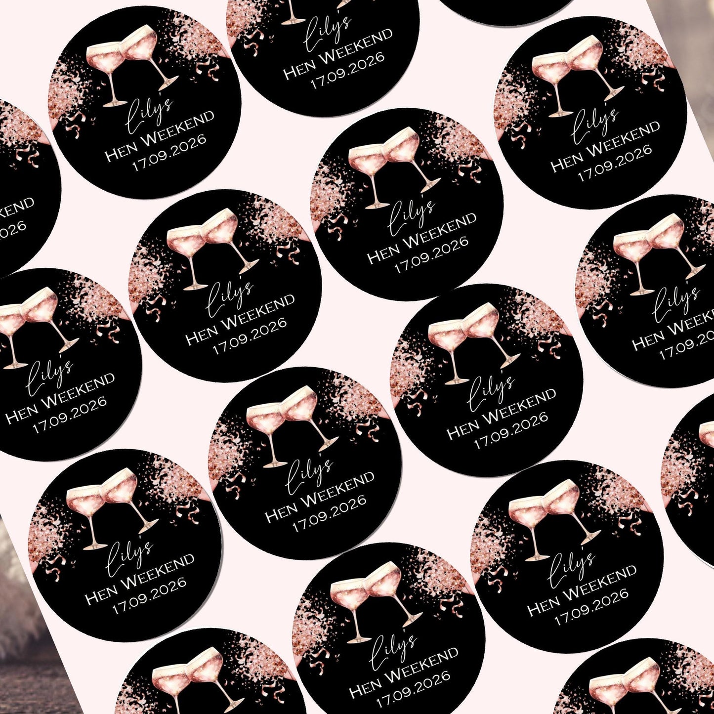 Personalised Hen Night Party Stickers for Favours Bride tribe Party Bags Printed Celebration Stickers Bride to be