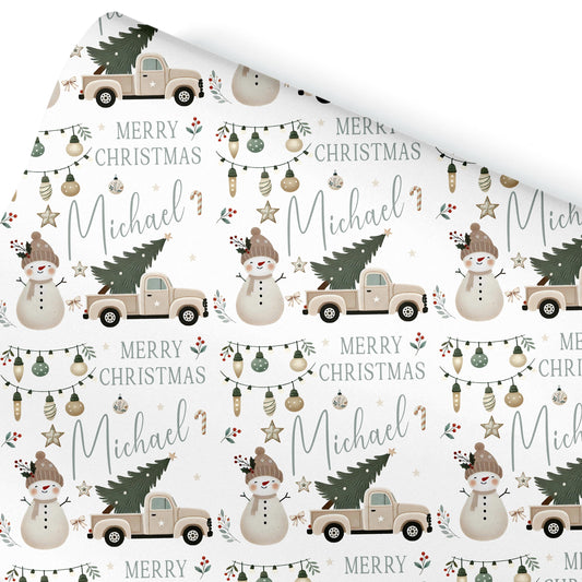 Personalised Gift Wrap | Personalised Christmas Wrapping Paper | Personalised Gift Wrap | Fun Gift Wrap | Snowman