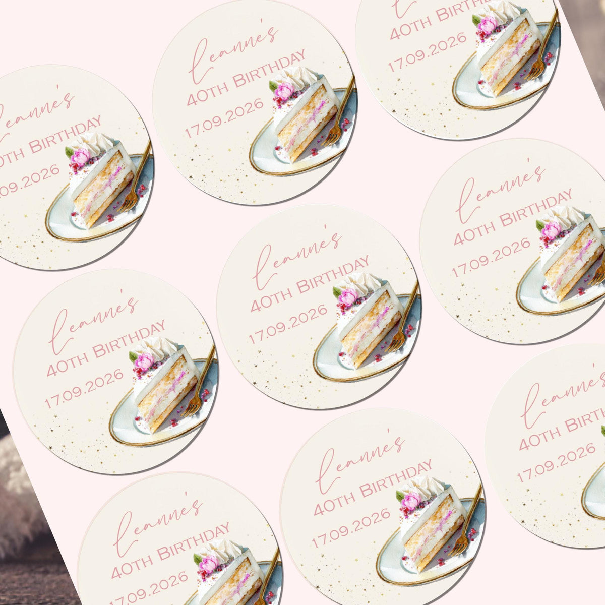 Personalised Birthday Stickers for Favours Party Bags Birthday Cake Seals Birthday Labels Celebration stickers