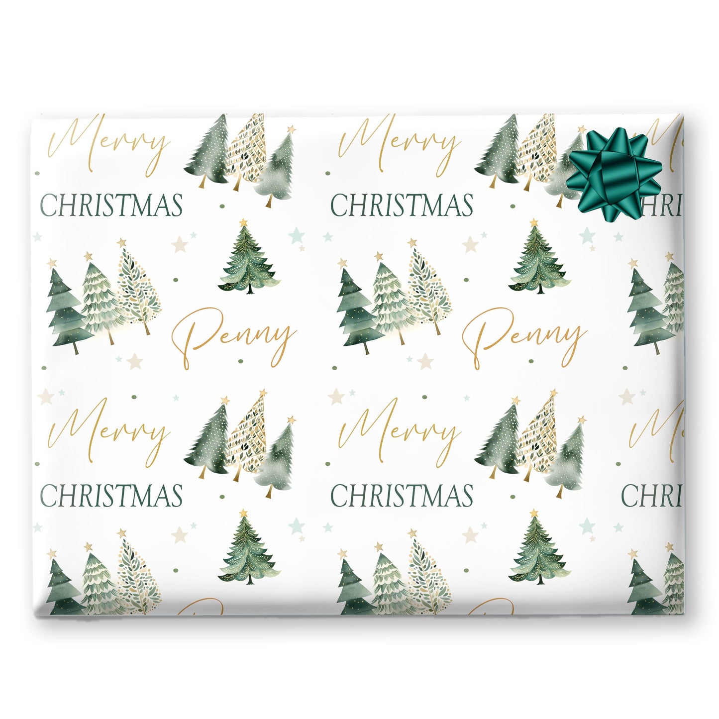 Personalised Wrapping Paper, Christmas Trees, For Her | Personalised Christmas Gift Wrap| Personalised Gift Wrap | For Him