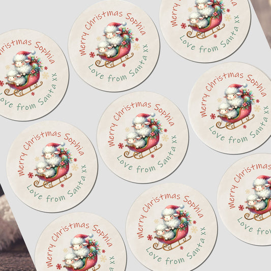 Personalised Christmas Stickers for Gift Present Wrapping Tags