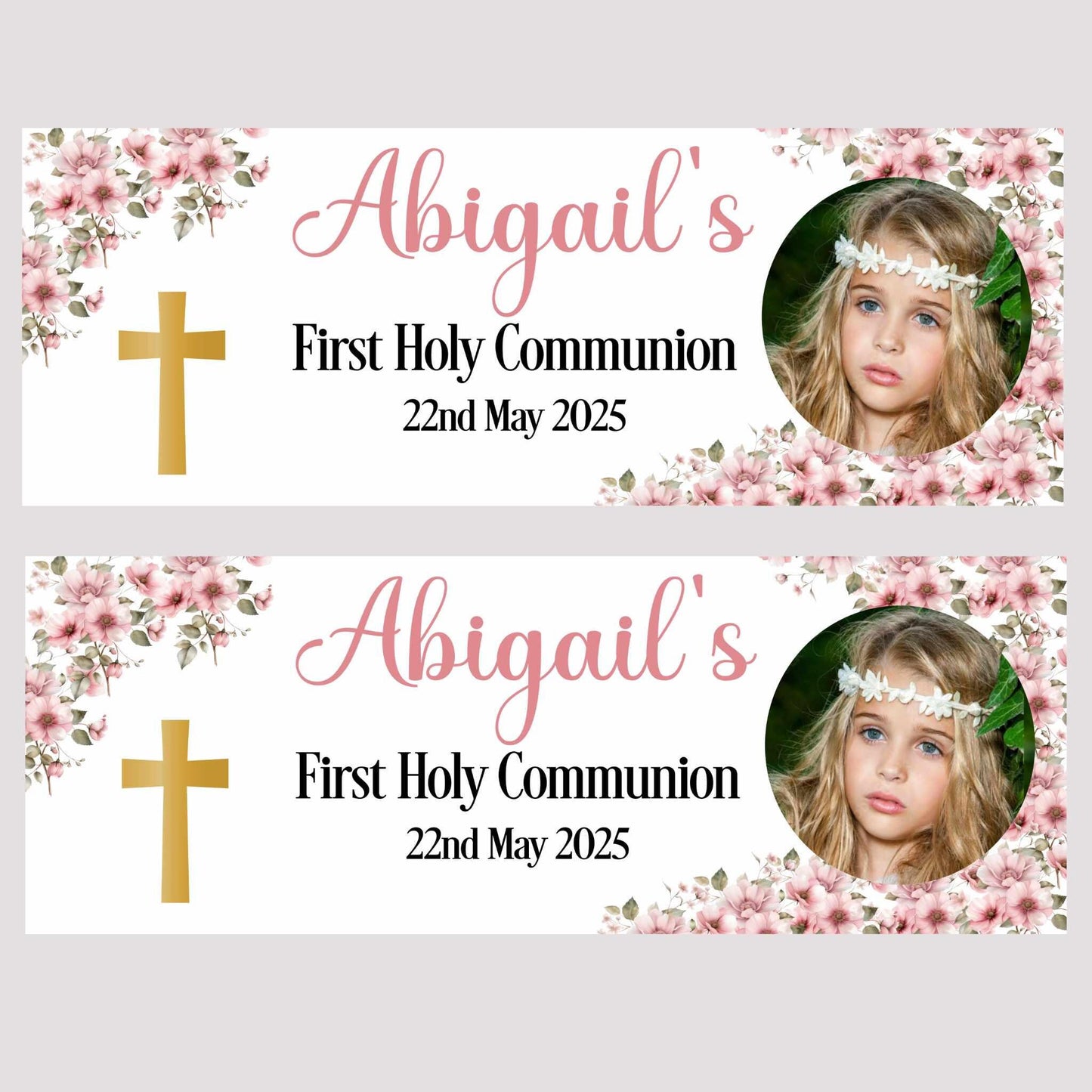 First Holy Communion Personalised Party Banners, Party Decor, Wall Decoration, 1st Communion or Confirmation