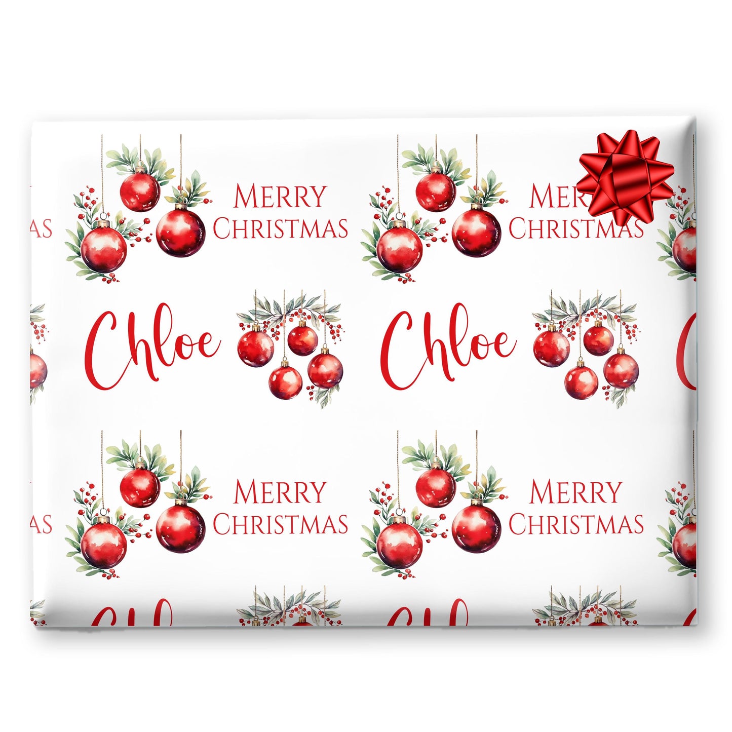 Personalised Gift Wrap | Personalised Christmas Wrapping Paper | Personalised Gift Wrap | Fun Gift Wrap | Christmas Baubles