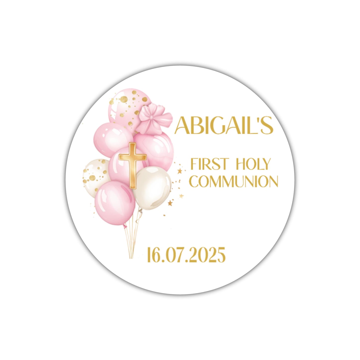 Personalised First Holy Communion Stickers, Party Bag Stickers, Sweet Cone Bags