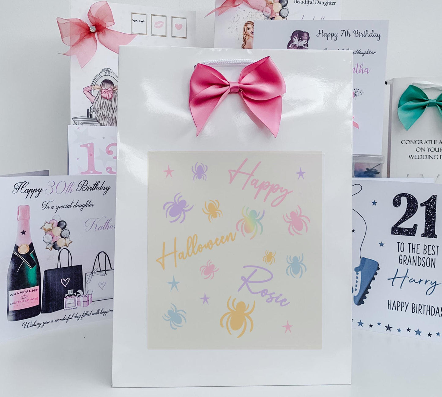 Personalised Halloween  Gift Bag Son Daughter Grandson Granddaughter Pastel Halloween