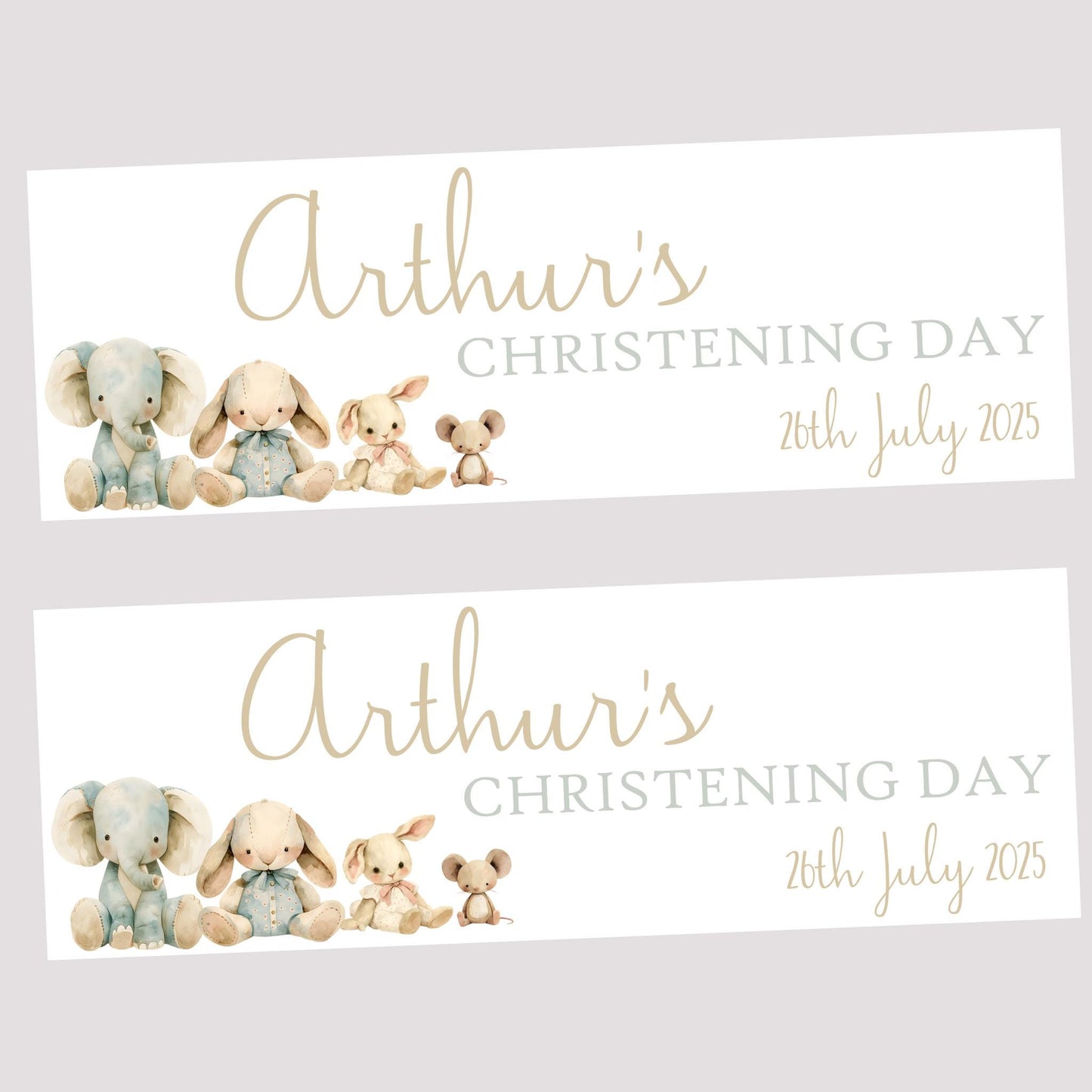 Personalised Christening Banner , Baptism decoration, Banners for christening, religious decorations, christening celebration decor, Animals