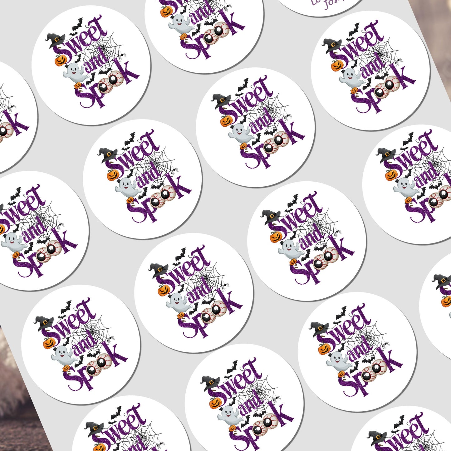 NON Personalised Halloween Stickers Labels for Sweet Cones Trick or Treat Bags
