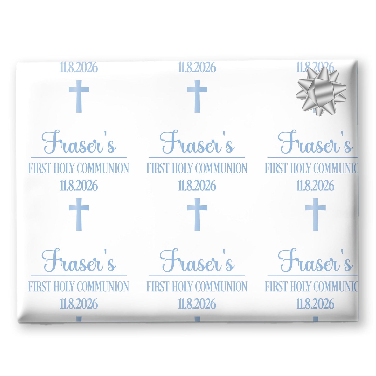 First Holy Communion Wrapping Paper – Personalised with Name & Date