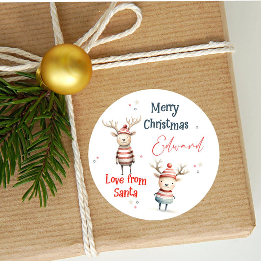 Personalised Christmas Stickers Labels For Wrapping Gifts, Name Tag
