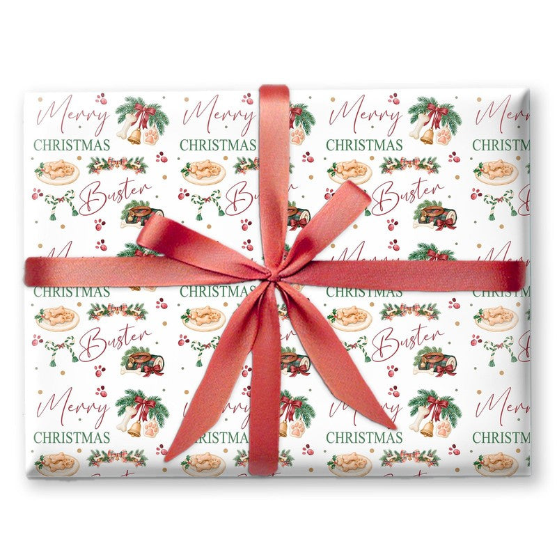 Personalised Dog Gift Wrap | Personalised Christmas Wrapping Paper