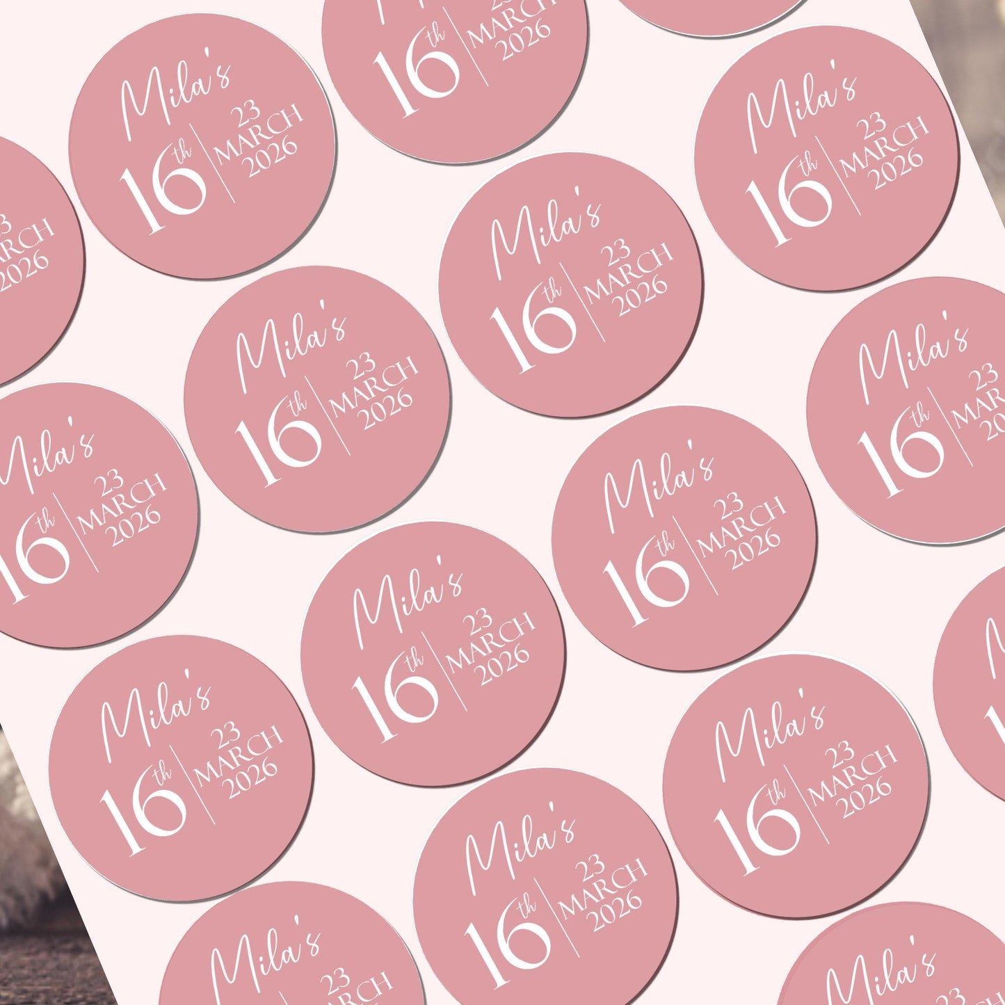Personalised Watercolour Birthday Stickers for Party Bags