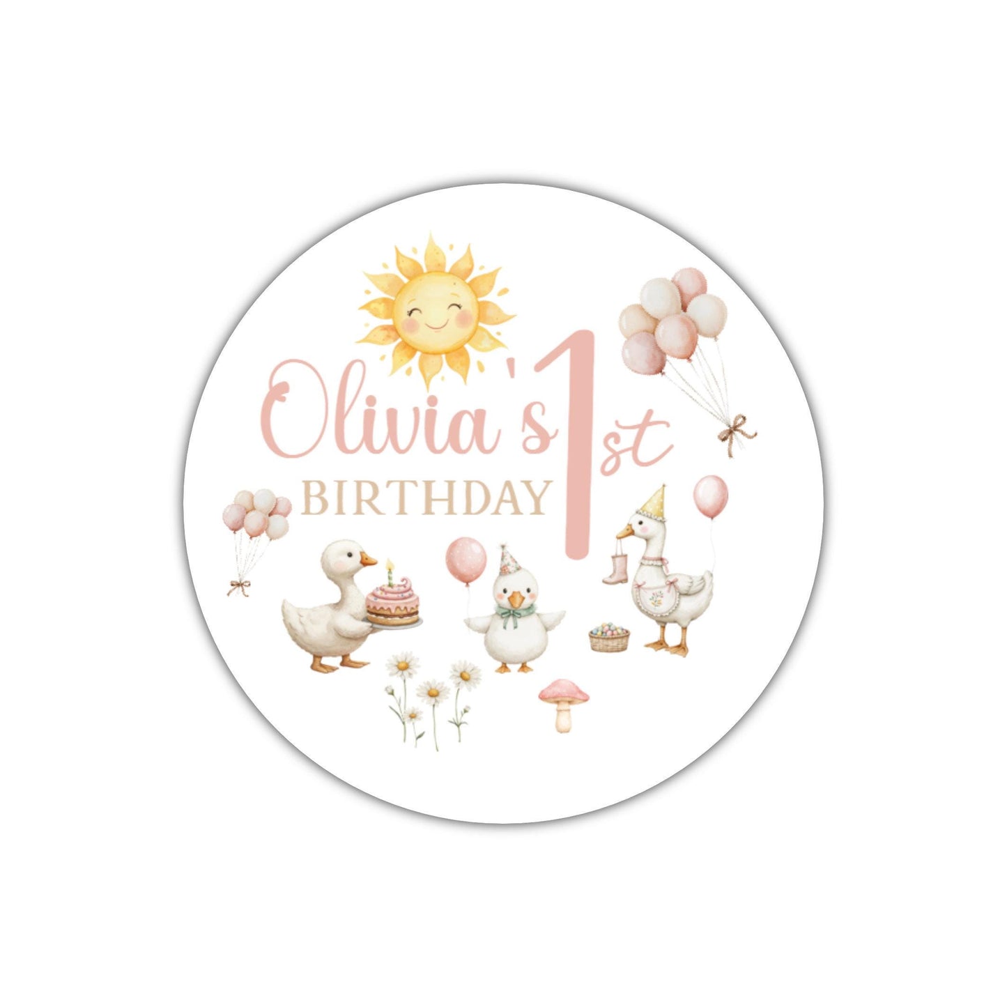 Personalised  Birthday Stickers for Children's Party Bags 1st Birthday 2nd 3rd Farm yard stickers kids stickers