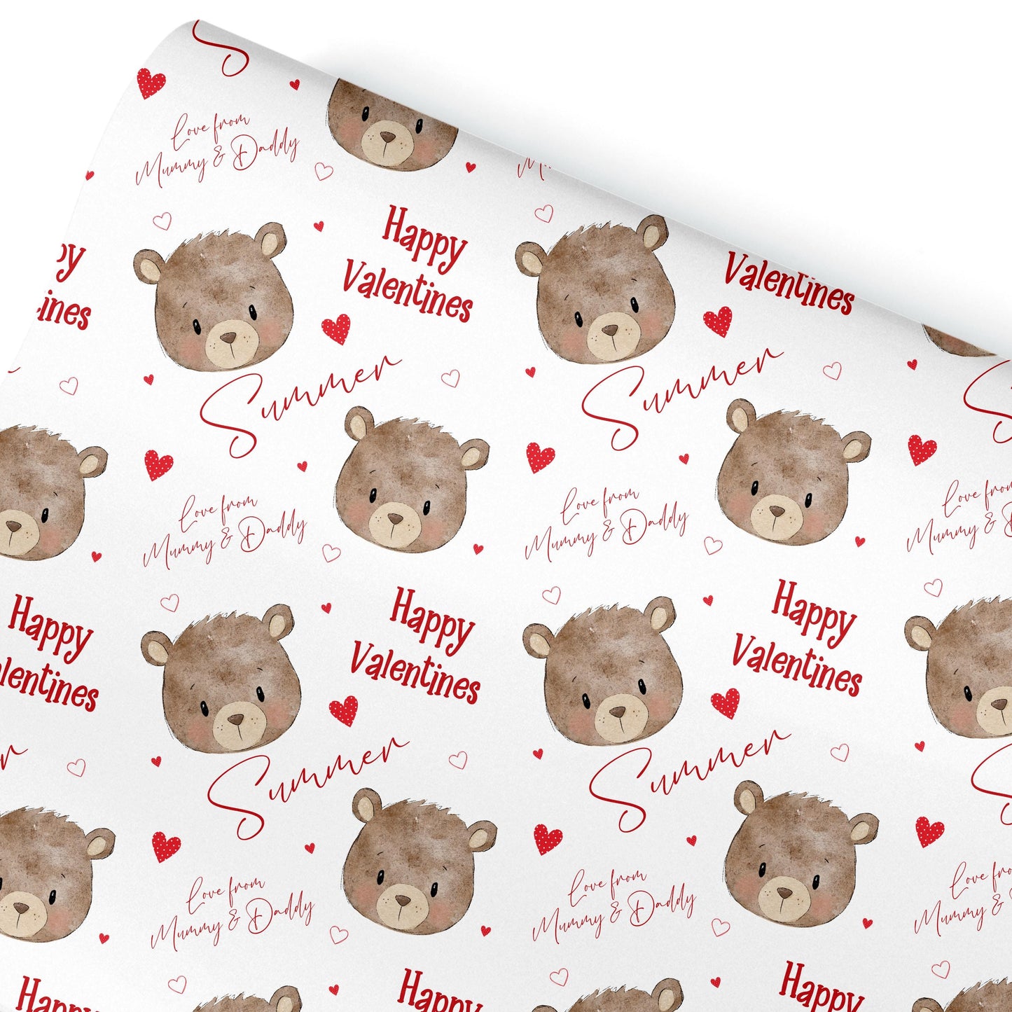 Personalised Teddy bear Wrapping Paper, Custom Gift Wrap for Kids & Baby Birthday Baby Shower and Kids Gift Wrap Christening wrapping paper