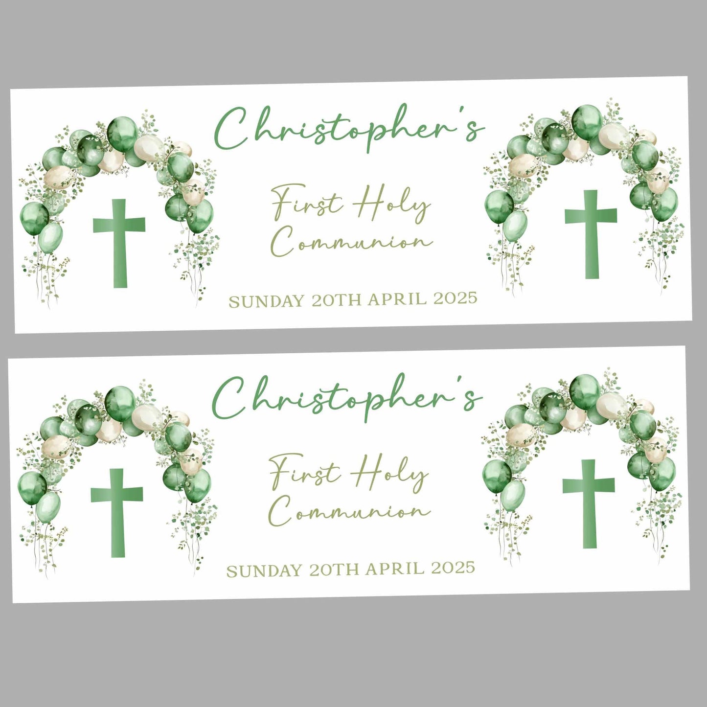 First Holy Communion Personalised Party Banners, Party Decor, Wall Decoration, 1st Communion or Confirmation