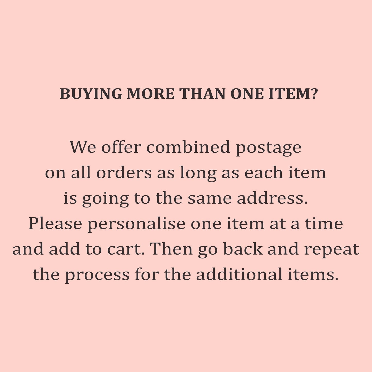 a pink background with the words buying more than one item?