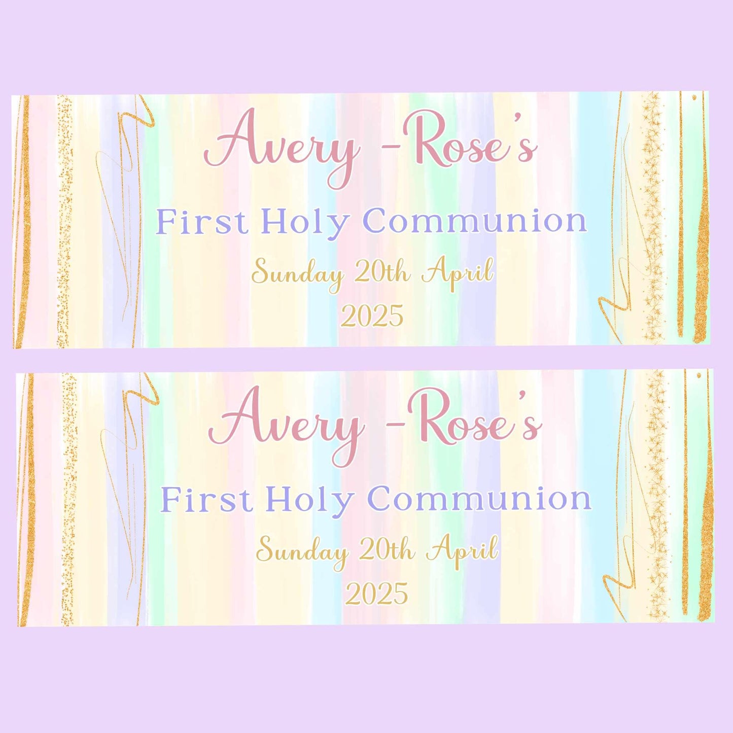 First Holy Communion Personalised Party Banners, Party Decor, Wall Decoration, 1st Communion or Confirmation