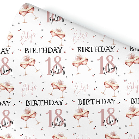 Personalised Birthday Gift Wrap, Personalised Wrapping Paper  21st 18th 30th Any Age