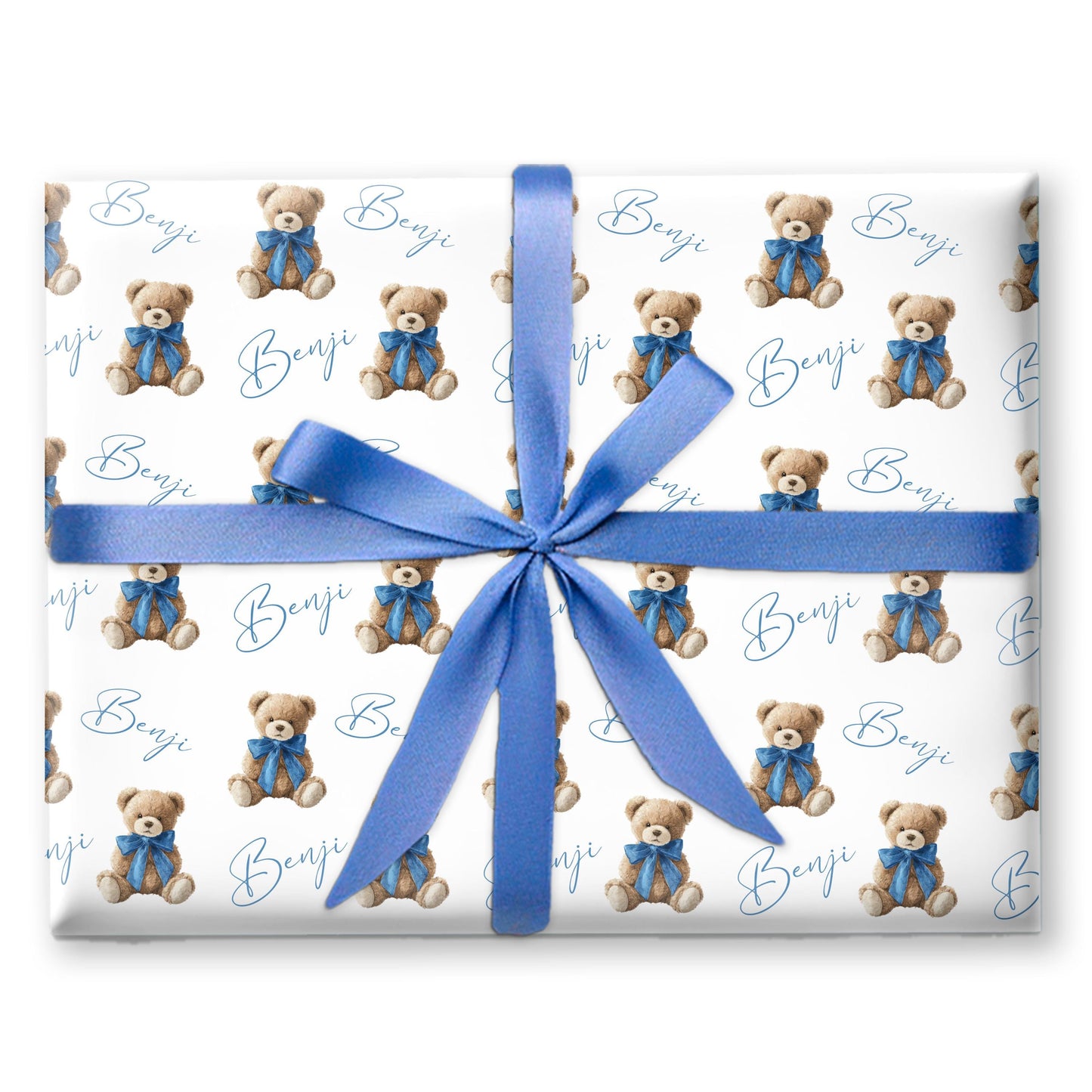 Personalised Teddy bear Wrapping Paper, Custom Gift Wrap for Kids & Baby Birthday Baby Shower and Birthday Christening wrapping paper