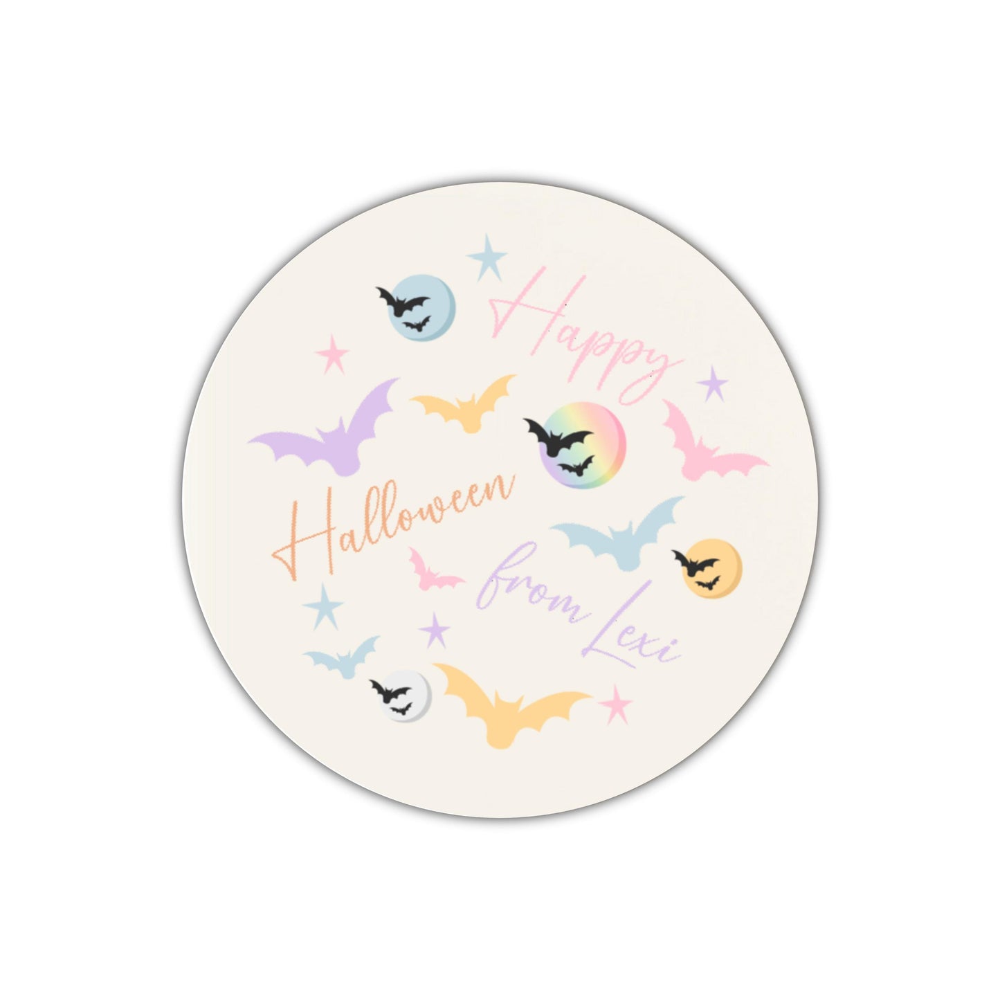 Personalised Halloween Stickers Pastel Labels for Treat Bag Trick or Treat Pastel stickers bats