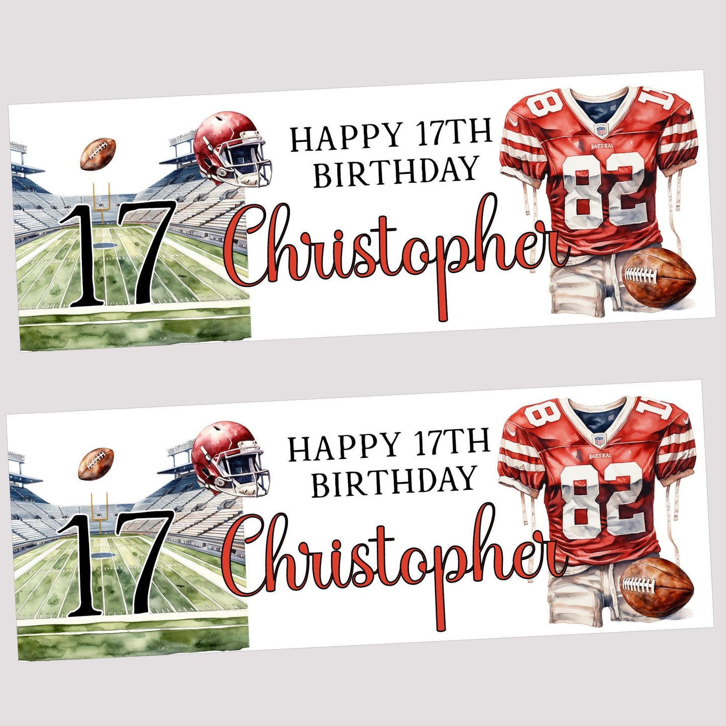 Personalised Happy Birthday Party Banner, Party Decor, Add Name Age, American Football Design