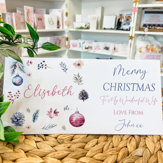 Personalised Christmas Money Holder Gift Wallet Christmas Cash Gift For You