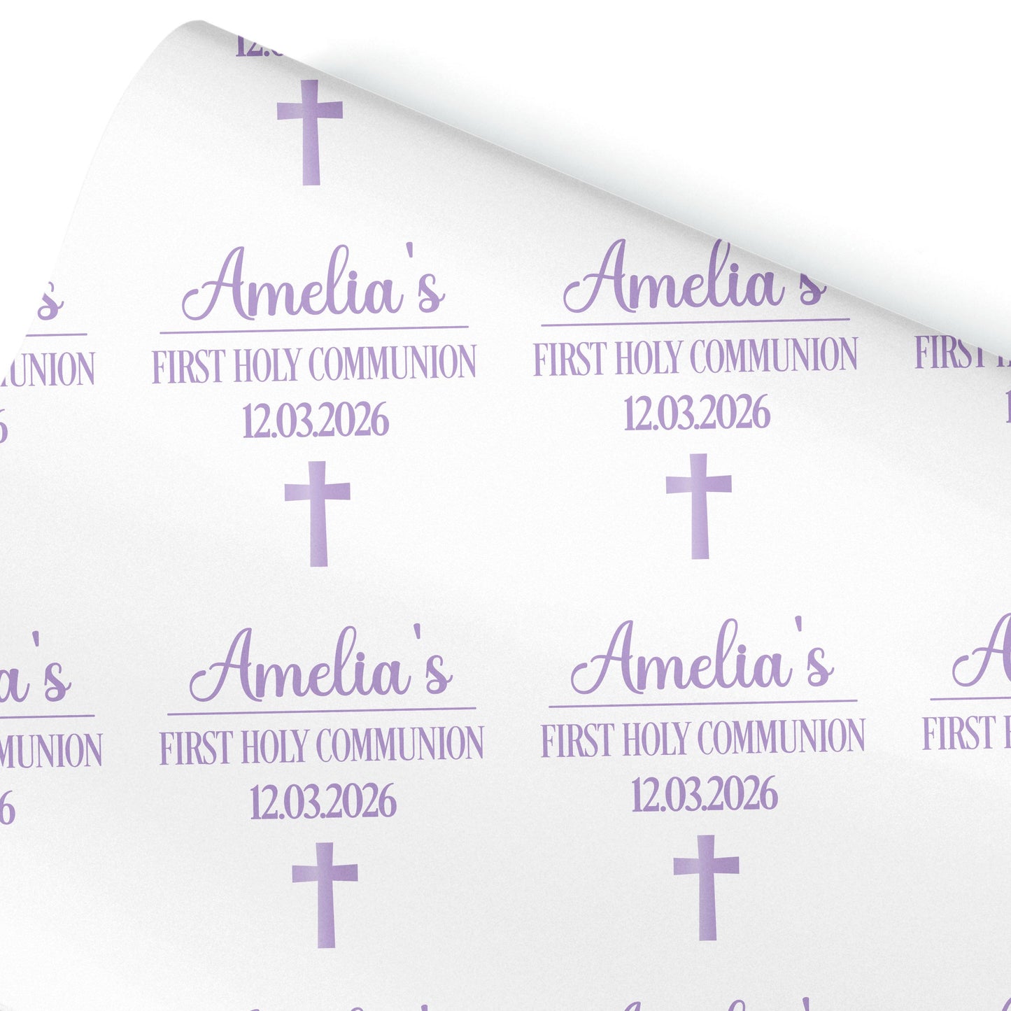 First Holy Communion Wrapping Paper – Personalised with Name & Date