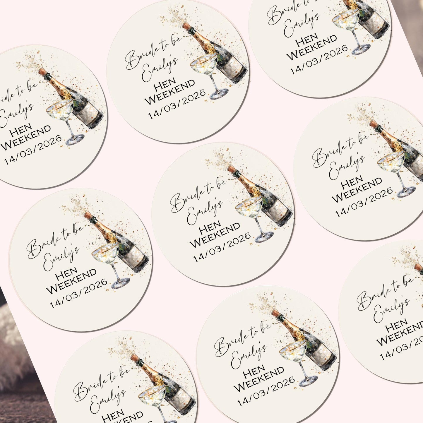 Personalised Hen Night Party Stickers for Favours Bride tribe Party Bags Printed Celebration Stickers Bride to be