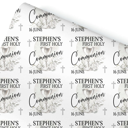 First Holy Communion Wrapping Paper, Confirmation gift wrap, Religious gift ideas