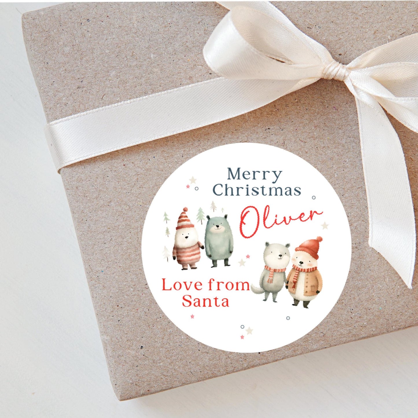 Personalised Christmas Stickers Labels For Wrapping Gifts, Name Tag