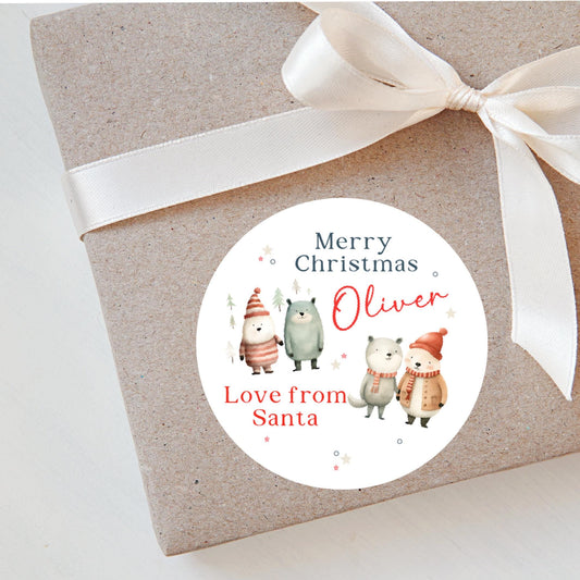 Personalised Christmas Stickers Labels For Wrapping Gifts, Name Tag