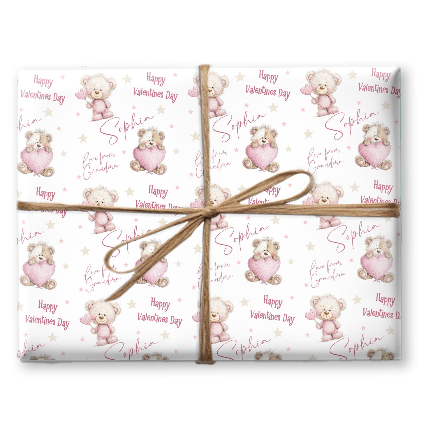 Personalised Teddy bear Wrapping Paper, Custom Gift Wrap for Kids & Baby Birthday Baby Shower and Kids Gift Wrap Christening wrapping paper