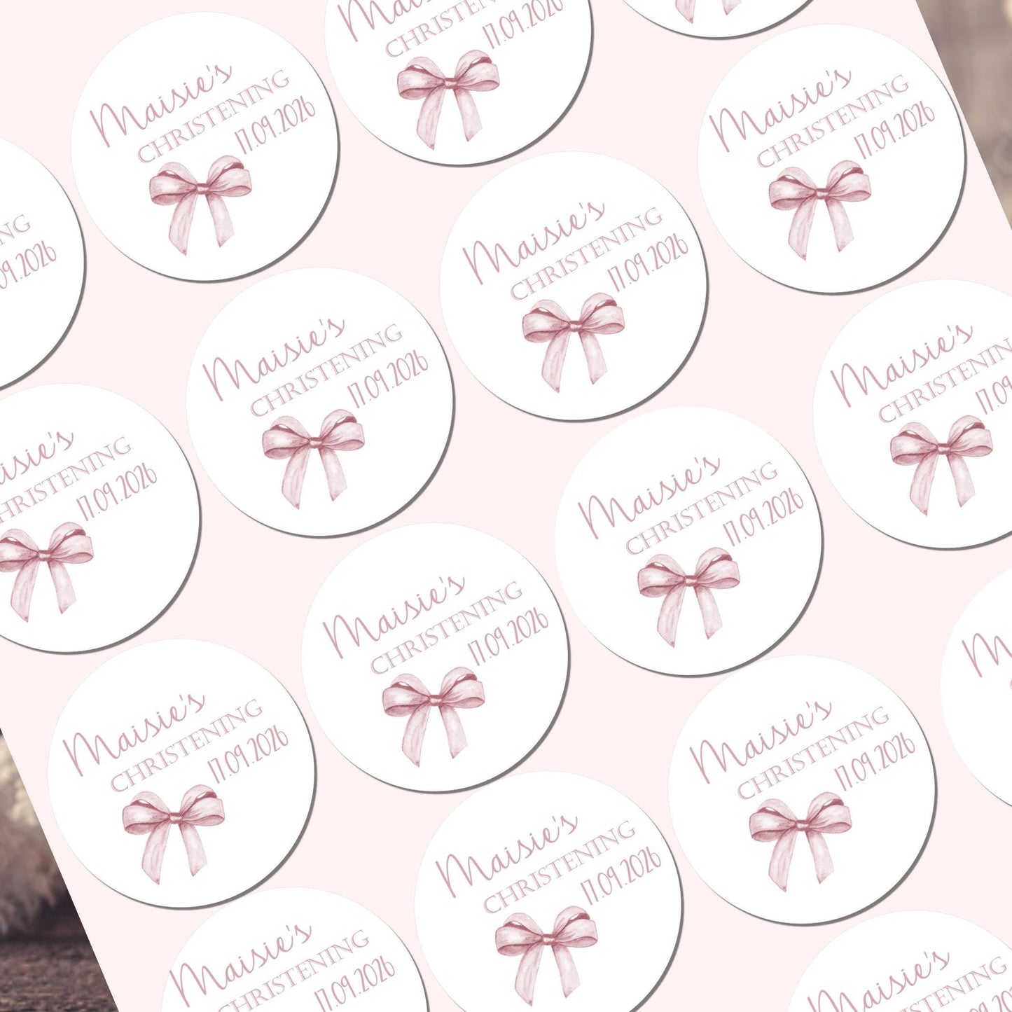 Personalised Christening Stickers, Party Bag Stickers, Sweet Cone Bags Party Favours Baptism
