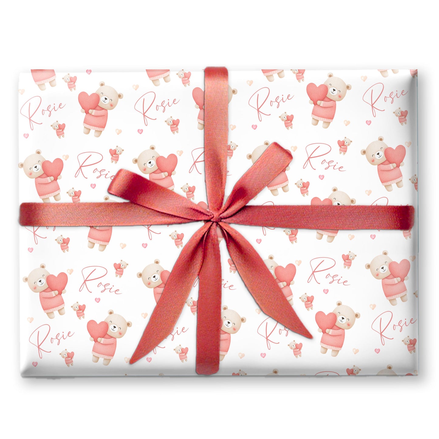 Personalised Valentines Wrapping Paper, Teddy bear gift wrapping, Valentines Gifts, Valentines gift bag, Valentines gifts for kids, Birthday
