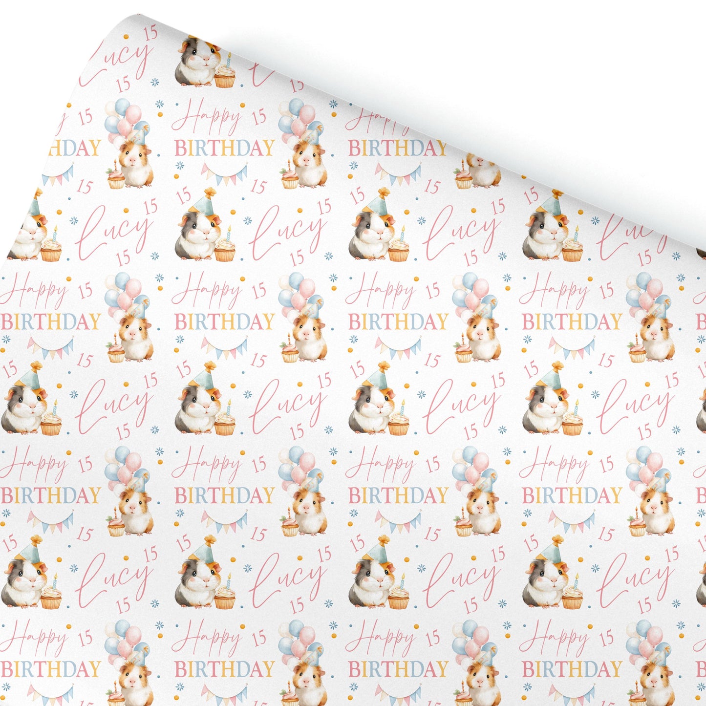 Personalised Birthday Gift Wrap / Guinea Pig Wrapping Paper / Personalised Animal Gift Wrap / Gift Wrap for kids