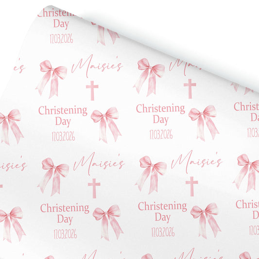 Personalised Christening Wrapping Paper, Baptism gift wrap, christening present