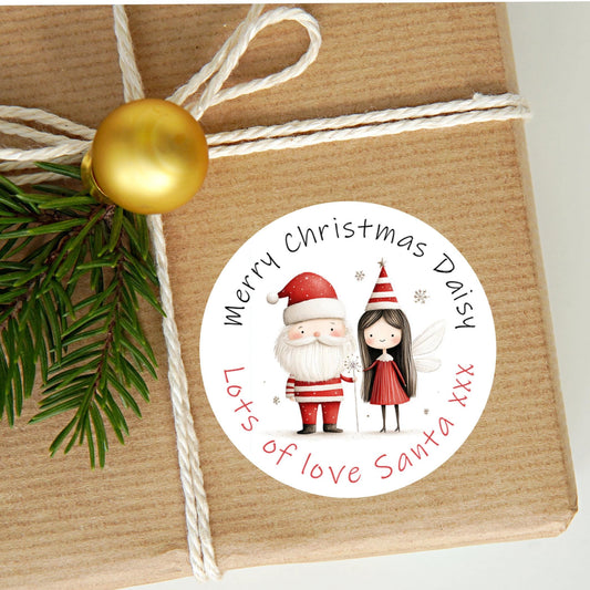 Personalised Christmas Stickers Labels For Wrapping Gifts, Name Tag
