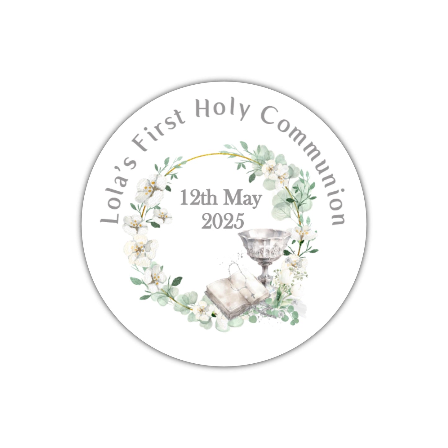 Personalised First Holy Communion Stickers, Party Bag Stickers, Sweet Cone Bags