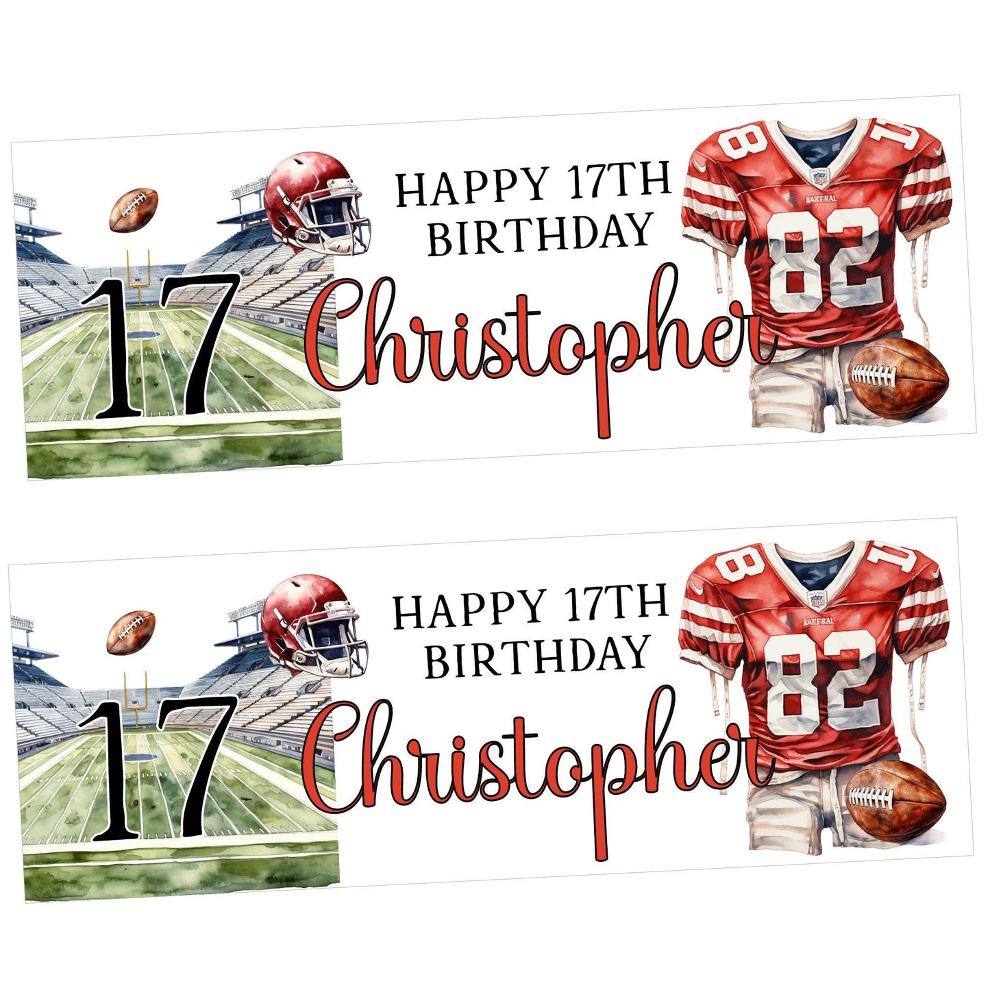 Personalised Happy Birthday Party Banner, Party Decor, Add Name Age, American Football Design
